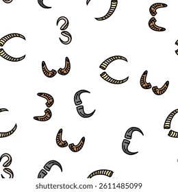 horn animal wildlife nature vector seamless pattern thin line illustration