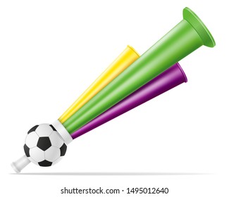 horn attribute football soccer and sports fans vector illustration isolated on white background