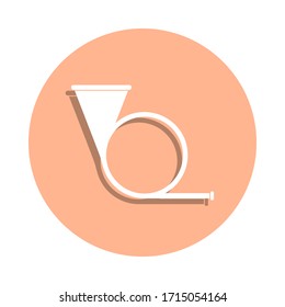 Horn badge icon. Simple glyph, flat vector of music icons for ui and ux, website or mobile application
