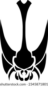 Horn Beetle Head Logo, True Black Icon