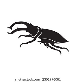 Horn beetle icon logo,illustration design template vector.
