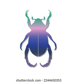 horn beetle vector design. Hercules beetle in flat style. Insect illustration.