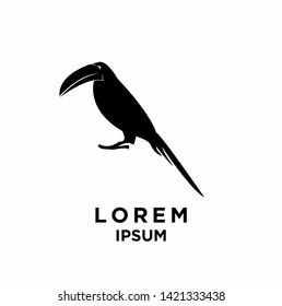 horn bill bird black color silhouette white isolated background isolated logo icon design vector illustration