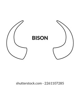 Horn bison vector icon.Outline vector icon isolated on white background horn bison.