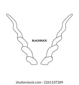 Horn blackbuck vector icon.Outline vector icon isolated on white background horn blackbuck.