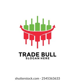 Horn and Candles logo, Trading financial vector logo design