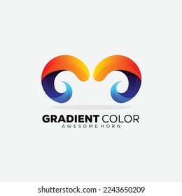 plantilla de gradiente de diseño de color de cuerno vectorial