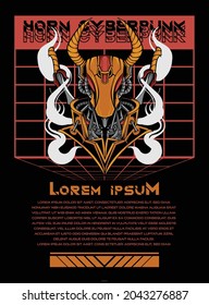 horn cyberpunk streetwear apparel design