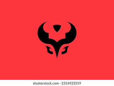 horn devil abstract logomark symbol