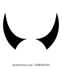Horn of devil horns monster from hell Halloween carnival concept demon satan evil icon black color vector illustration image flat style