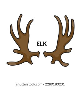 Horn elk vector icon.Color vector icon isolated on white background horn elk.