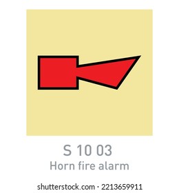 Horn Fire Alarm - International Fire Control and Safety Signs - Fire protection, Horn, Safety Alarm, Emergency, Alert, Fire control, Indicator.