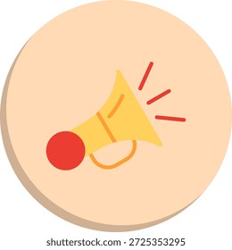 Ícone de Estilo de Círculo Plano com Buzina