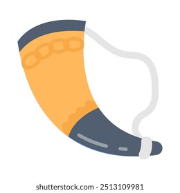 Iconos planos del cuerno, Ilustración vectorial