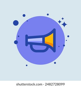 Horn flat illustration. Trumpet signs vector illustration.