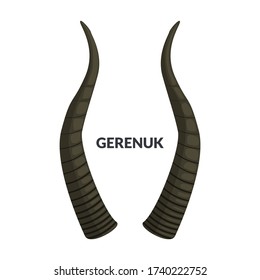 Horn gerenuk vector icon.Cartoon vector icon isolated on white background horn gerenuk.