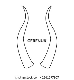 Horn gerenuk vector icon.Outline vector icon isolated on white background horn gerenuk.