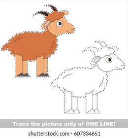 Horn Goat. Dot to dot educational game for kids.