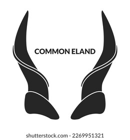 Horn of greater kudu vector icon.Black vector icon isolated on white background horn of greater kudu.