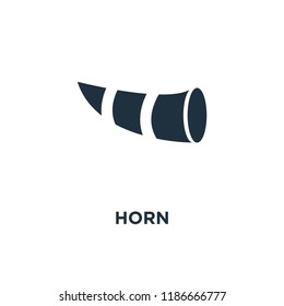 Horn icon. Black filled vector illustration. Horn symbol on white background. Can be used in web and mobile.