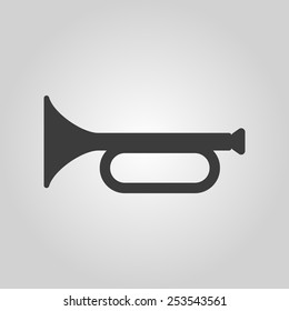 The horn icon. clarion symbol. Flat Vector illustration