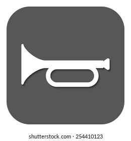 The horn icon. clarion symbol. Flat Vector illustration. Button