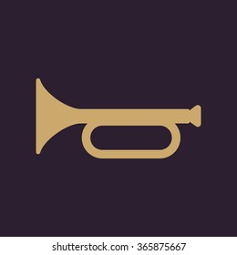 The horn icon. clarion symbol. Flat Vector illustration
