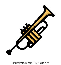 Horn Icon. Editable Bold Outline With Color Fill Design. Vector Illustration.