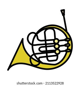 Icono del Cuerno. Contorno de negrita editable con diseño de relleno de color. Ilustración vectorial.