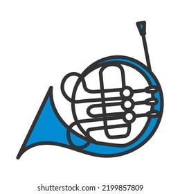 Horn Icon. Editable Bold Outline With Color Fill Design. Vector Illustration.