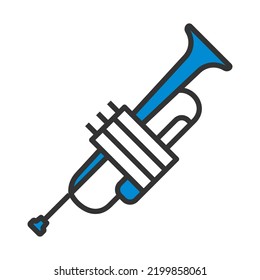 Horn Icon. Editable Bold Outline With Color Fill Design. Vector Illustration.