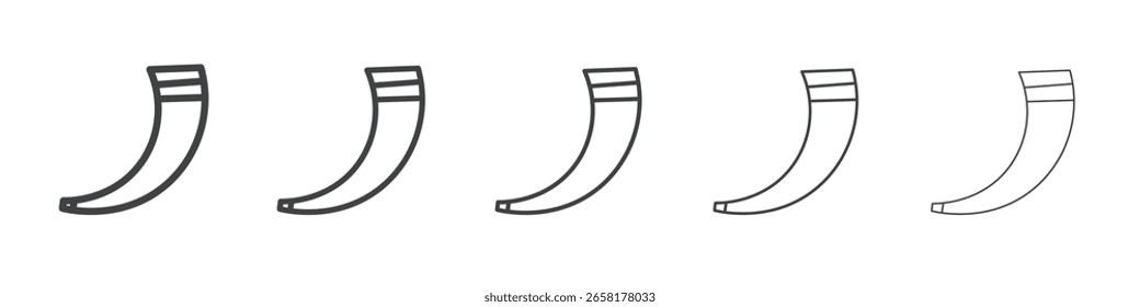 Símbolo de ilustración delgada plana de icono de cuerno