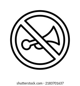 Horn Icon. Line Art Style Design Isolated On White Background