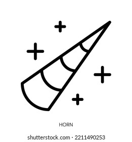 horn icon. Line Art Style Design Isolated On White Background