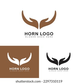 Horn icon logo design template. Vector illustration of horns