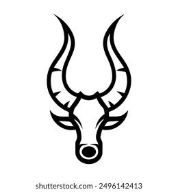 Horn icon or modern line symbol. Vector line art and icon design with bold outline. Black and white Pixel Perfect minimalistic symbol isolated white background. Silhouette simple thin sign