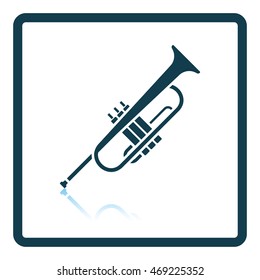Horn icon. Shadow reflection design. Vector illustration.
