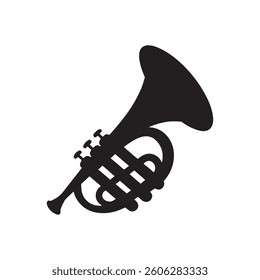Horn icon silhouette on white background