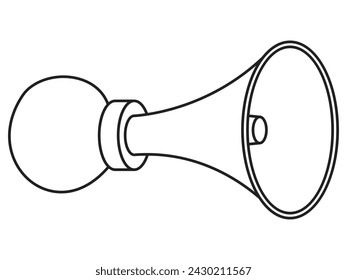 A horn illustration in outline and vector format.