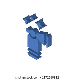 Horn isometric left top view 3D icon