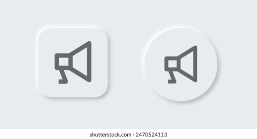 Horn line icon in neomorphic design style. Trumpet signs vector illustration.