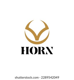 horn logo with abstract and simple design concept