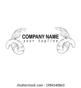 horn logo black and white. Creative idea logo design. Logos Design.