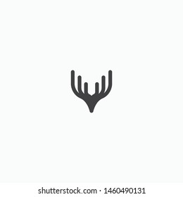 Horn Logo Icon Design Template. Deer, Moose, Elegant Vector