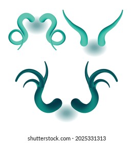 Horn logo. Tosca green horn logo illustration on a white background