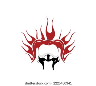 horn mask gaming logo design