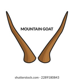 Horn mountain goat vector icon.Color vector icon isolated on white background horn mountain goat.
