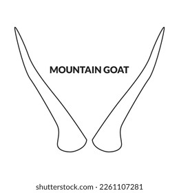 Horn mountain goat vector icon.Outline vector icon isolated on white background horn mountain goat.