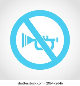 Horn and No Sign Icon Isolated on White Background