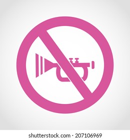 Horn and No Sign Icon Isolated on White Background